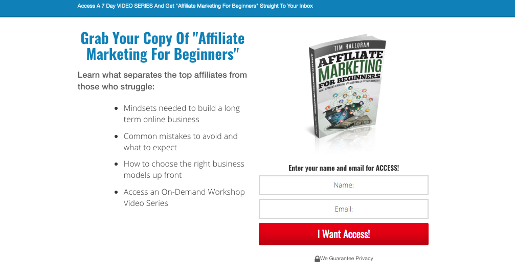 sales funnel landing page
